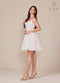 White Short Dress with Floral Lace by Nox Anabel E917W