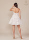 White Short Dress with Floral Lace by Nox Anabel E917W