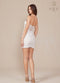 Nox Anabel White Short Strapless Dress with Appliqué R878W