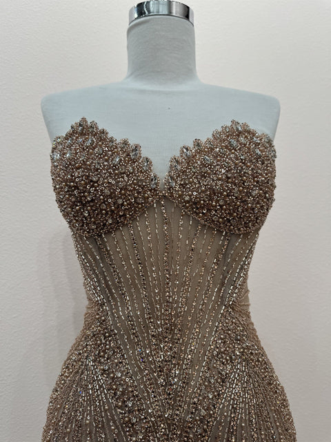 Nox Anabel F7138 Beaded Short Strapless Dress