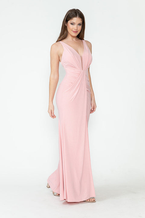 Long Formal Glitter Slit Prom Dress Lenovia 5308