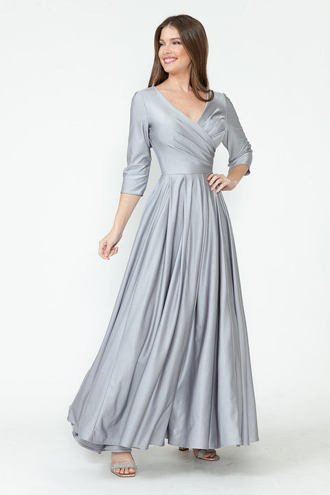 Formal Long Mother of the Bride Pleated Dress Lenovia 5243