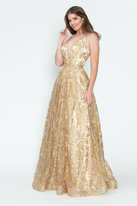 Long Formal Prom Sequin A Line Dress Lenovia 8240