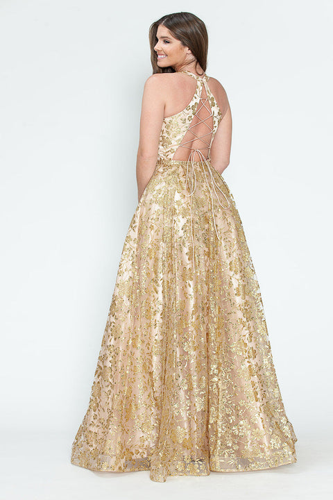 Long Formal Prom Sequin A Line Dress Lenovia 8240