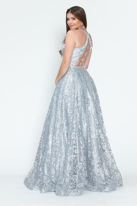 Long Formal Prom Sequin A Line Dress Lenovia 8240