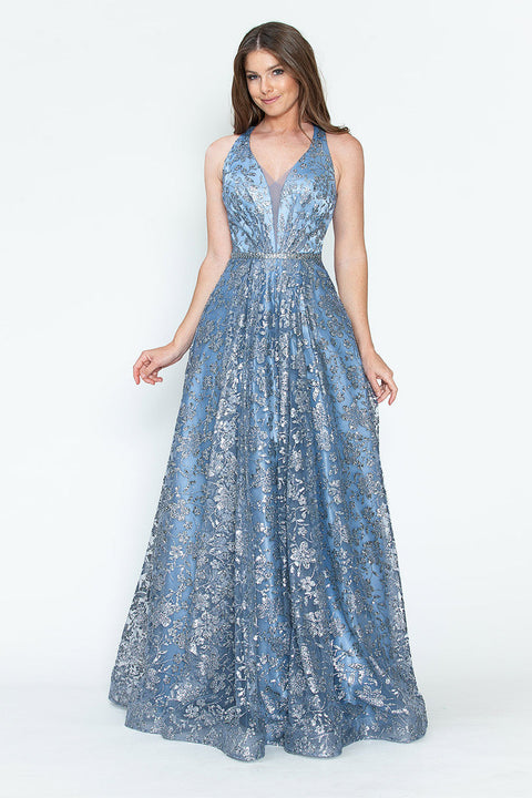 Long Formal Prom Sequin A Line Dress Lenovia 8240