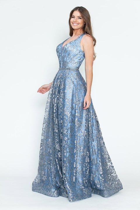 Long Formal Prom Sequin A Line Dress Lenovia 8240
