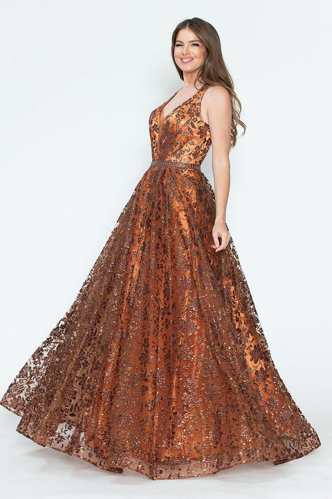 Long Formal Prom Sequin A Line Dress Lenovia 8240