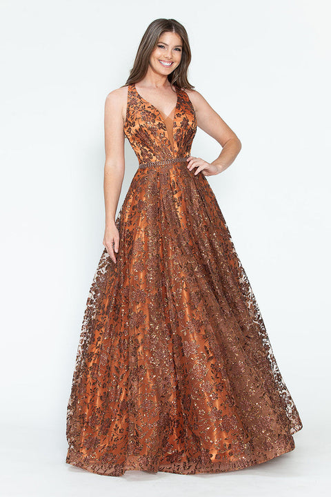 Long Formal Prom Sequin A Line Dress Lenovia 8240