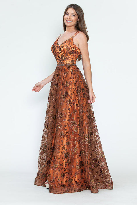 A Line Long Formal Evening Prom Dress Lenovia 8235