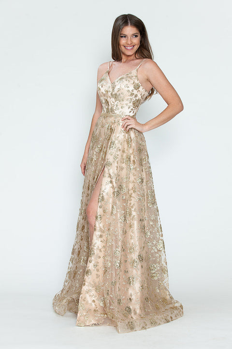 A Line Long Formal Evening Prom Dress Lenovia 8235