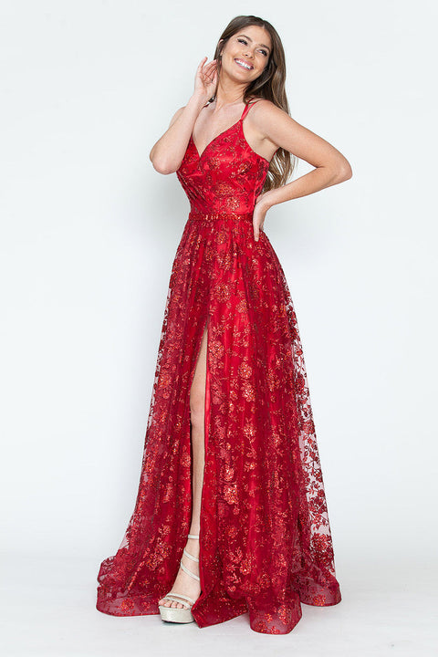 A Line Long Formal Evening Prom Dress Lenovia 8235