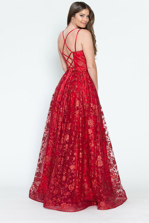 A Line Long Formal Evening Prom Dress Lenovia 8235