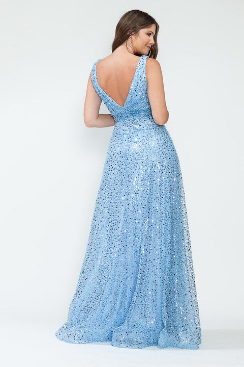 Sequin Long Beaded Formal Prom Dress Lenovia 8217