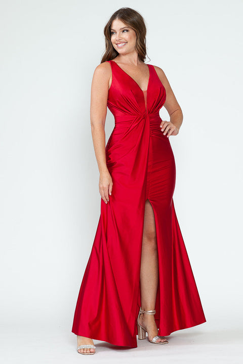 Long Formal Slit Evening Prom Dress Lenovia 5319