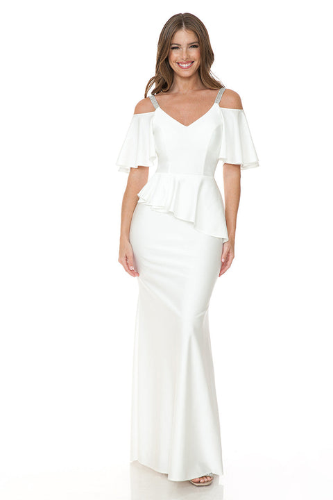 Long Wedding Bridal Ruffle Dress Lenovia 5282