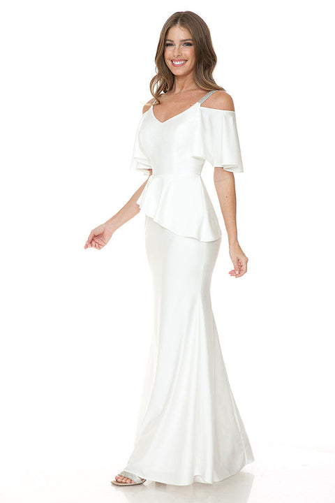 Long Wedding Bridal Ruffle Dress Lenovia 5282