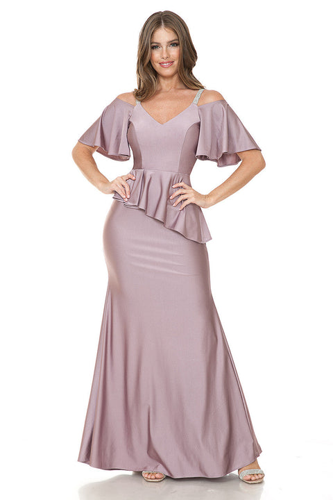 Long Formal Ruffle Evening Dress Lenovia 5282