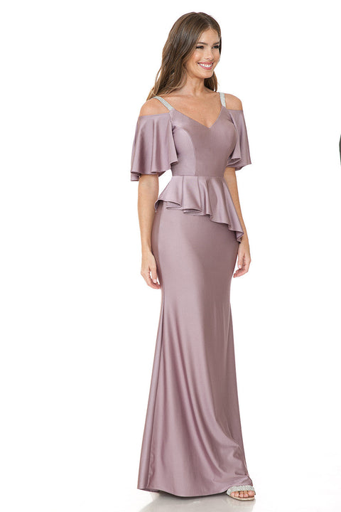 Long Formal Ruffle Evening Dress Lenovia 5282