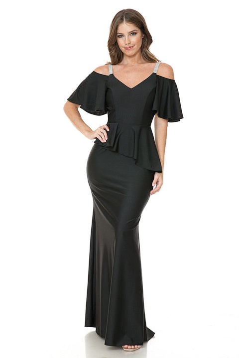 Long Formal Ruffle Evening Dress Lenovia 5282