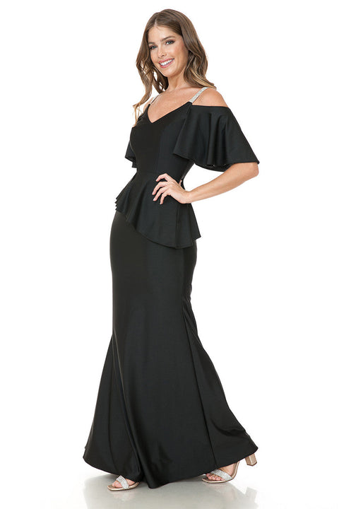 Long Formal Ruffle Evening Dress Lenovia 5282