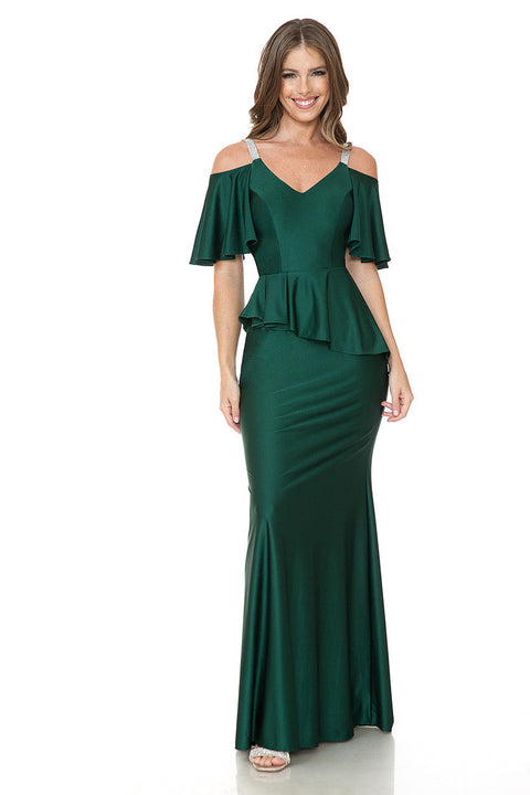 Long Formal Ruffle Evening Dress Lenovia 5282