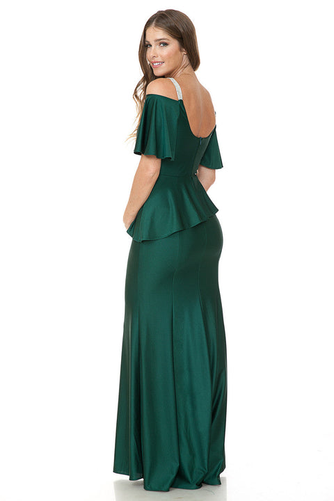 Long Formal Ruffle Evening Dress Lenovia 5282
