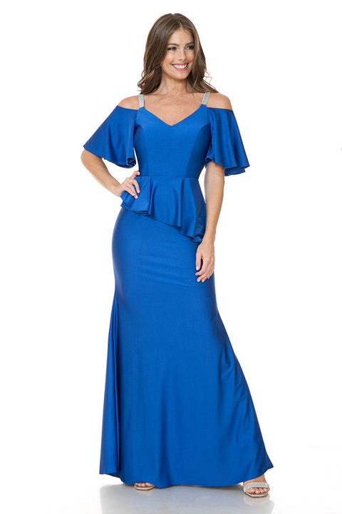 Long Formal Ruffle Evening Dress Lenovia 5282