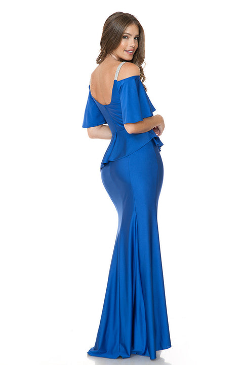 Long Formal Ruffle Evening Dress Lenovia 5282