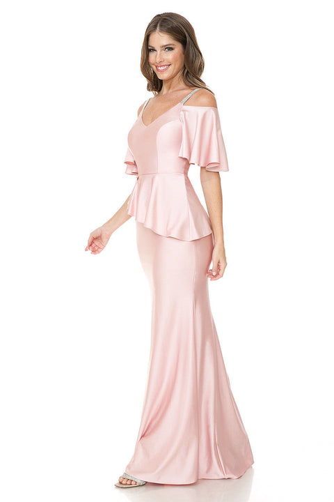 Long Formal Ruffle Evening Dress Lenovia 5282