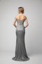 Juno 0938: Stunning Metallic Off-Shoulder Slit Gown