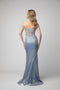 Juno 0938: Stunning Metallic Off-Shoulder Slit Gown