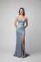 Juno 0938: Stunning Metallic Off-Shoulder Slit Gown