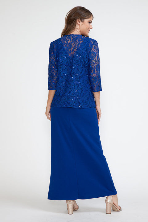 Sequin Long Formal Two Piece Mother of the Bride Dress Lenovia 5293
