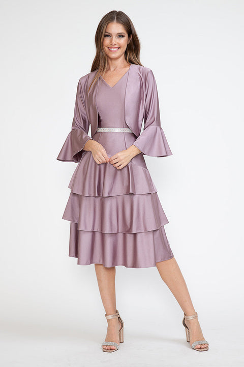 Short Cocktail Two Piece Midi Dress Lenovia 5283