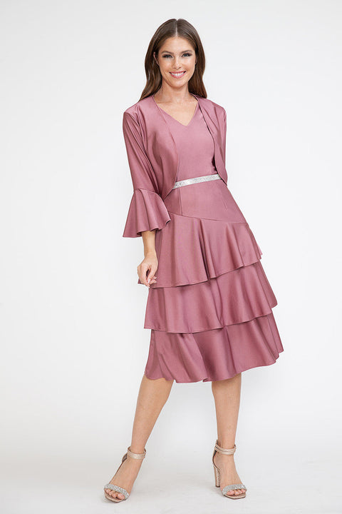 Short Cocktail Two Piece Midi Dress Lenovia 5283
