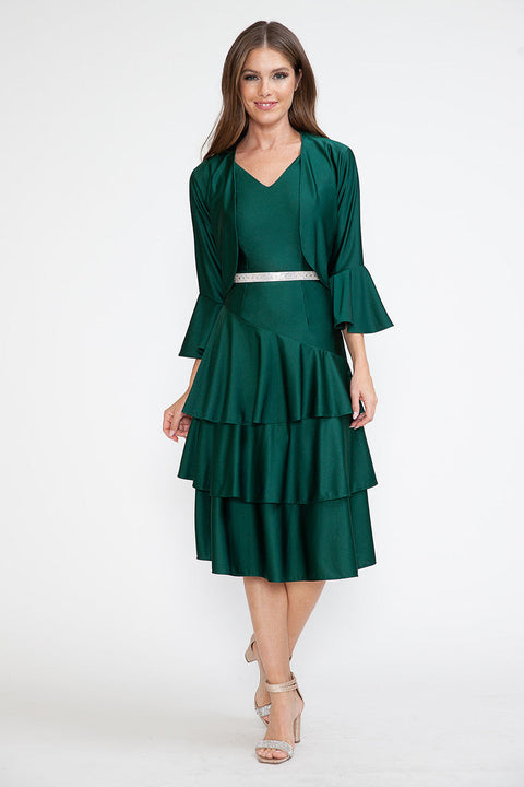 Short Cocktail Two Piece Midi Dress Lenovia 5283