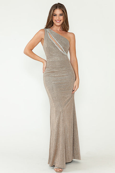 Metallic Long Formal Evening Prom Dress Lenovia 5271