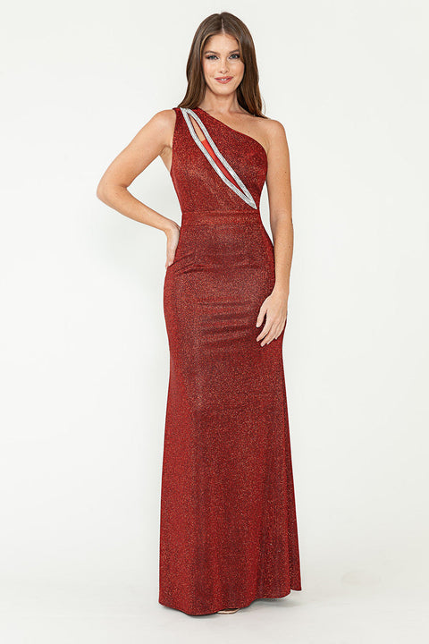 Metallic Long Formal Evening Prom Dress Lenovia 5271