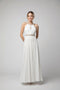 Chiffon A-Line Gown with Halter Neckline and Beaded Details by Juno 1054