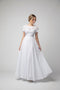 A-Line Gown with Lace Bodice and Short Sleeves by Juno 1056