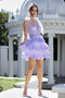 Adora Design 1063 Playful Tiered Short Cocktail Dress for Homecoming and Special Occasions