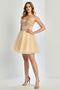 Adora Design 1065 Charming Short A-Line Cocktail Dress with Corset Bodice and Appliqué for Homecoming