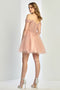 Adora Design 1066 Sparkling Short A-Line Glitter Cocktail Dress with Corset Bodice for Homecoming and Prom