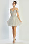 Adora Design 1066 Sparkling Short A-Line Glitter Cocktail Dress with Corset Bodice for Homecoming and Prom