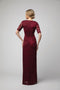 Juno 1078 Elegant Lace Dress with Short Sleeves and a Flattering Slit