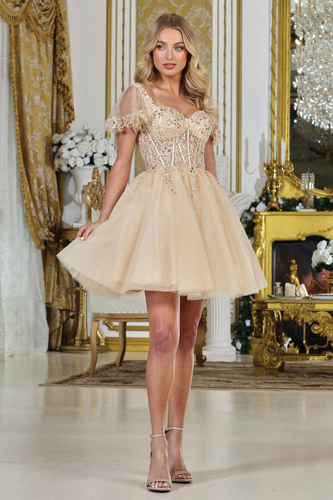Adora Design 1078 Short Homecoming Lace Cocktail Prom Dress