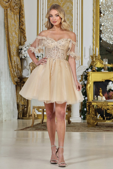 Adora Design 1078 Short Homecoming Lace Cocktail Prom Dress