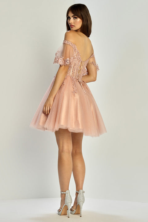 Adora Design 1078 Short Homecoming Lace Cocktail Prom Dress