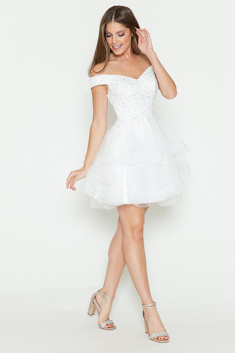 Mini Homecoming Short Beaded Cocktail Dress Lenovia 8130